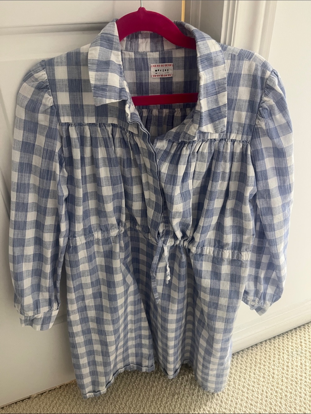Morley Blue and White Gingham Casual Kids Dress